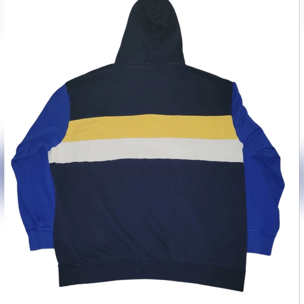 Polo Sport Ralph Lauren Hoodie Y2K Vintage 2XLT Color Block Spellout Retro 90's - Picture 2 of 12